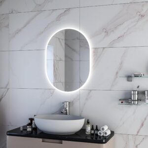 LYRA 600×800 mm ovāls LED spogulis ar priekšējo apgaismojumu