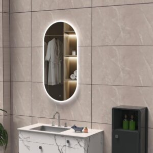 LYRA 600×1200 mm ovāls LED spogulis ar priekšējo apgaismojumu (tabletes formas dizains)