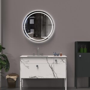 SARA 700 mm apaļš LED spogulis ar priekšējo un aizmugurējo apgaismojumu (2 LED joslas)