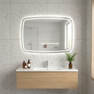 JAUNUMS: MILA 1000×800 taisnstūra LED spogulis ar neredzamu priekšējo un aizmugurējo apgaismojumu