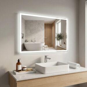 DIVA 1000×700 mm taisnstūra LED spogulis ar atvirzītu priekšējo apgaismojumu