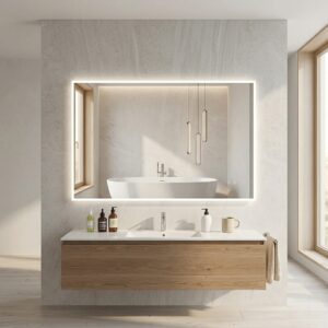 JUDI2 1400×800 mm taisnstūra LED spogulis ar priekšējo apgaismojumu