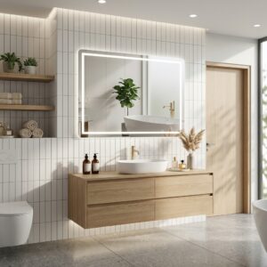 HUGO 1200×800 mm taisnstūra LED spogulis ar priekšējo un aizmugurējo apgaismojumu (2 LED joslas)
