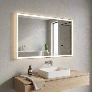 DIVA 1300×800 mm taisnstūra LED spogulis ar atvirzītu priekšējo apgaismojumu