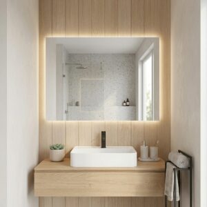 KAREN 800x600 mm taisnstūra LED spogulis ar fona apgaismojumu