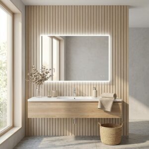 JUDI2 1200×800 mm taisnstūra LED spogulis ar priekšējo apgaismojumu